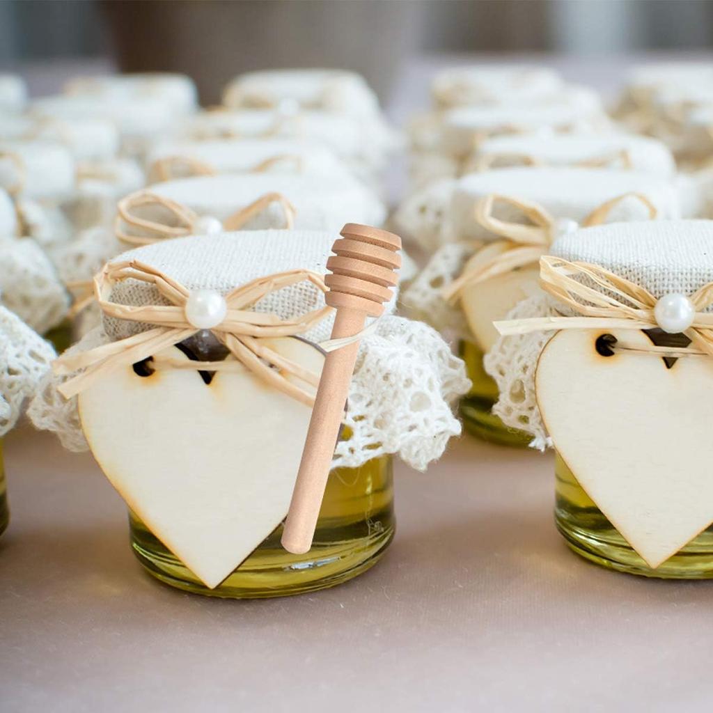 51 PCS Honey Sticks Dipper, 3 Inch Mini Wooden Honeycomb Sticks, Small Honey Stirrer Stick, Honey Sticks for Honey Jar Dispense Drizzle Honey and