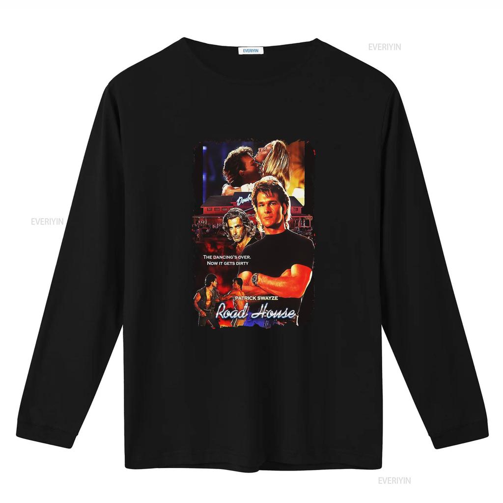 Roadhouse Patrick Swayze Movie Theme Mens Black T Shirt Available In Sizes S To 5XL Vintage Washed Graphic Breathable Slightly