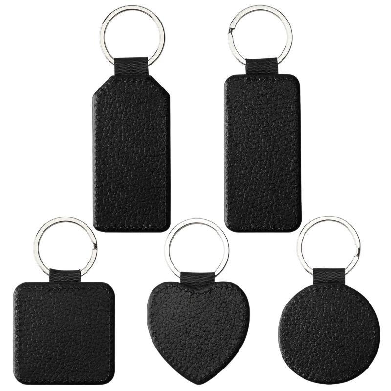 Diy Dye Sublimation Blanks Keychain Pu Leather Heat Transfer Keyring Heart Creative Double Sides Blank Id Tags Keyring