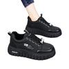 New autumn thick-soled black sneakers flat-soled wide-footed fat-footed board shoes soft-soled not tired feet large size
