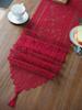 Red Lace Table Cloth Runner for Wedding Banquet Decorations, Christmas Party Table Decor, Red, 13 X 59 Inch