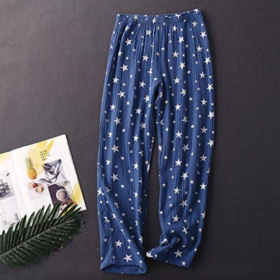 Yume Pajamas Double Gauze Cotton Room Wear Star Pattern Pajamas Marshmallow Cotton Comfortable Loungewear Present Day Day 100% Women's Men's Father's