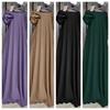 Midden-Oosten Moslim Casual Effen Kleur Lange Gewaad Jurk