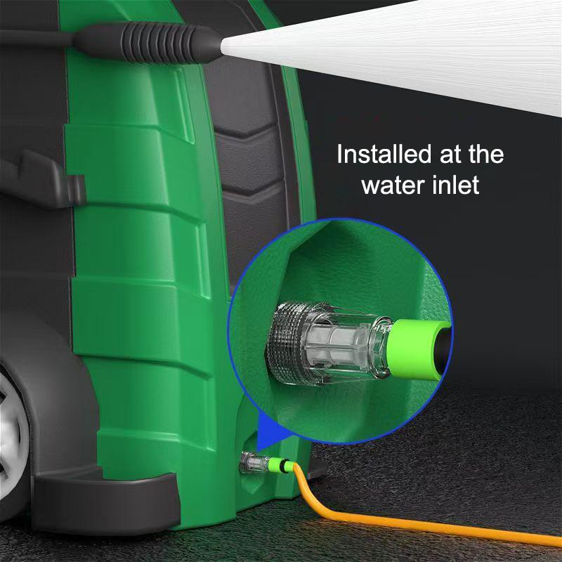 5Pcs Pressure Washer Garden Hose Adapter, 3/4 Inch Pressure Washer Transparent Plastic Water Inlet Filter Replacement Tool