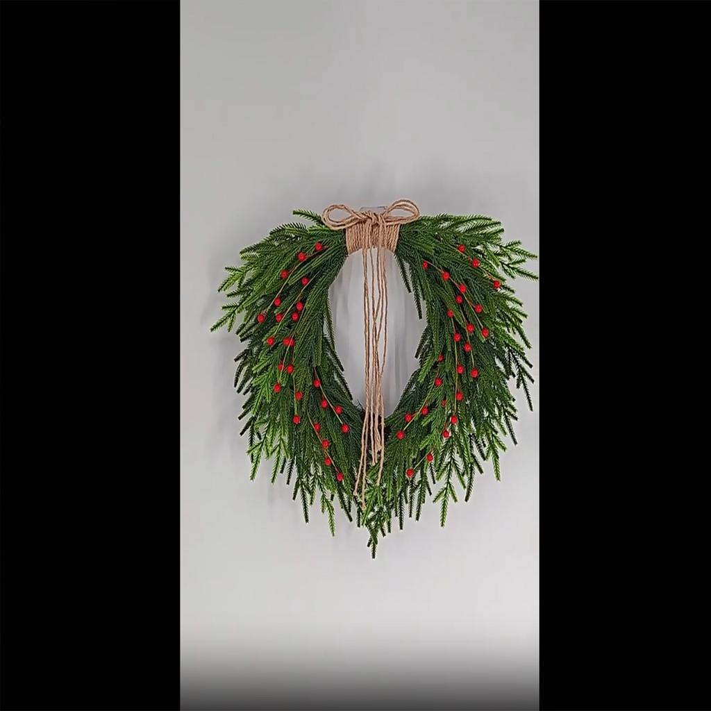 Couronne de Noël, Nœud, Suspension de porte d'entrée, Articles de décoration pour la maison