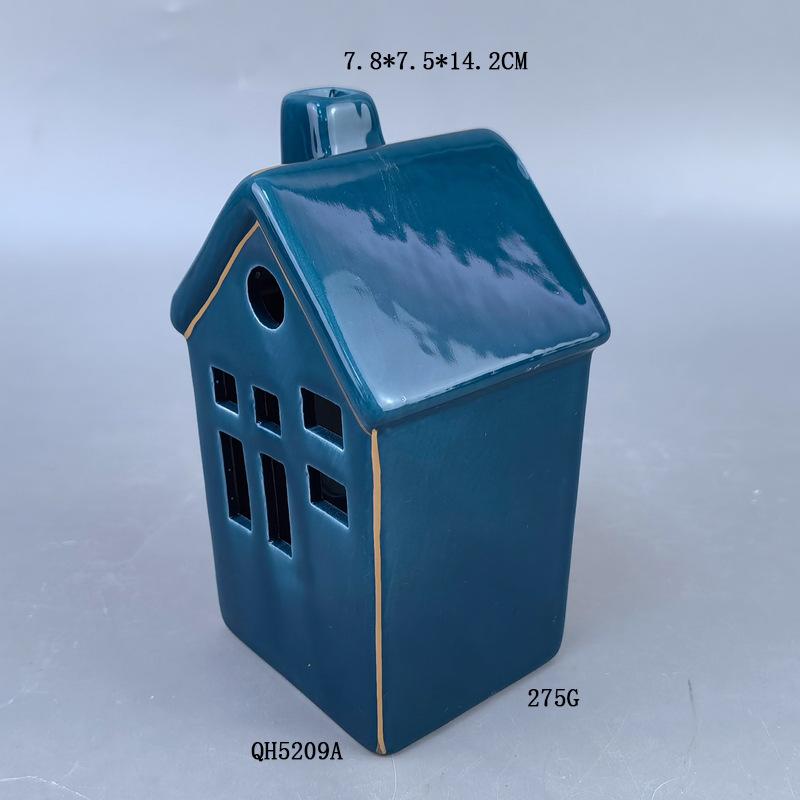 Ceramic house ornaments, Christmas ceramic candlestick house, creative white porcelain house, Christmas gift ceramic ornaments