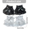 Women Short Arm Sleeves Lace Wrist Cuffs Bracelets Bowknot False Sleeves Black White Gloves Gothic Fingerless Gloves