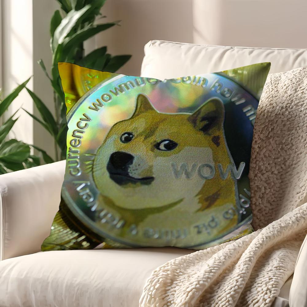 Funny Dogecoin Fashion dog cushion cover Pillow Cover Decoration Room Home Sofa living Office Car Nordic Simplicity