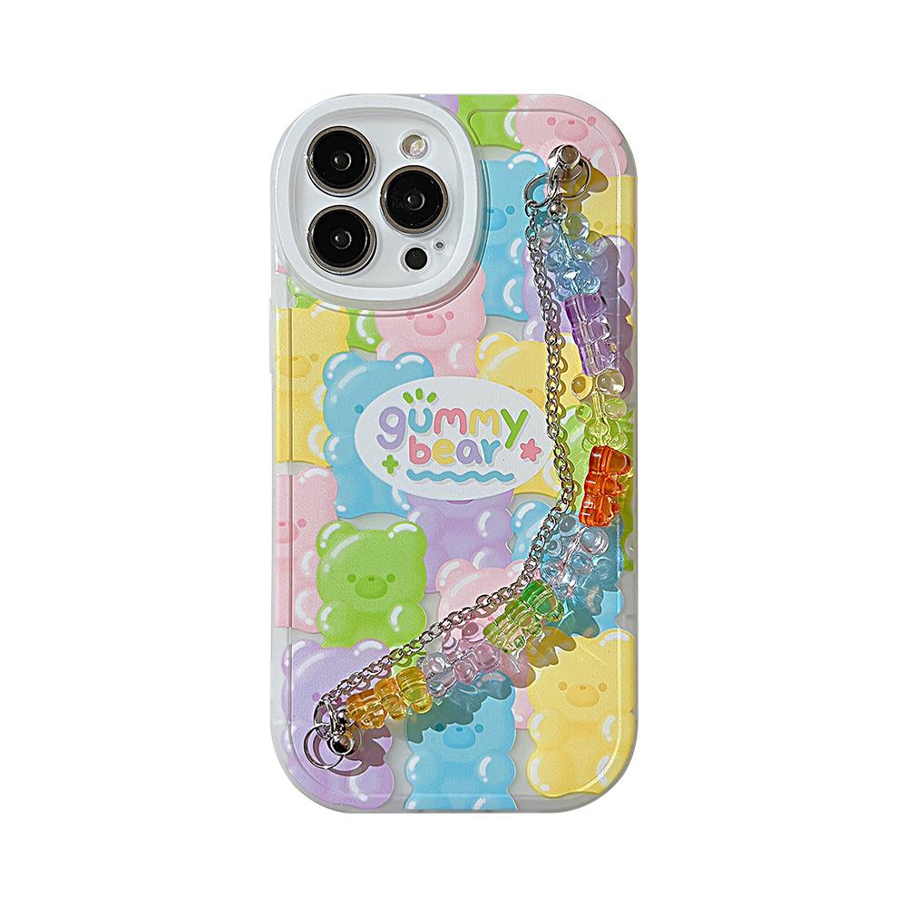 Gummy Bear IPhone 16 Apple Phone Case 15pro Max Suitable for 11 Soft 8p Bracelet X Lanyard
