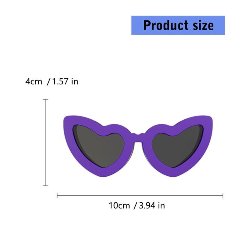 Cute Heart Design Dog Sunglasses PC Lens Wind Sand Dust Proof Protective Eyewears For Pet Walking Running