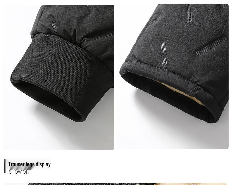 Men's Winter Fleece-Lined Lambswool Pants - Thick, Warm, Windproof