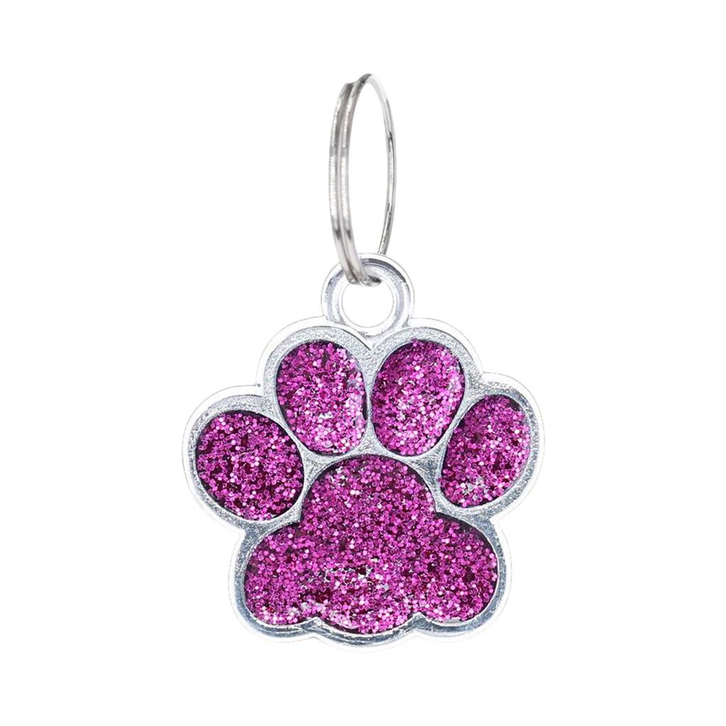 Personalized Colorful Glitter Droplet Dog Print Pet Pendant Accessory Keychain