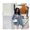 2024 Autumn Korean Style Loose Slimming Student Casual Thin Solid Color Women's Sweatshirt