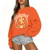 Women's Casual Long Sleeve Christmas Print Round Neck Top for Holiday Festive Wear