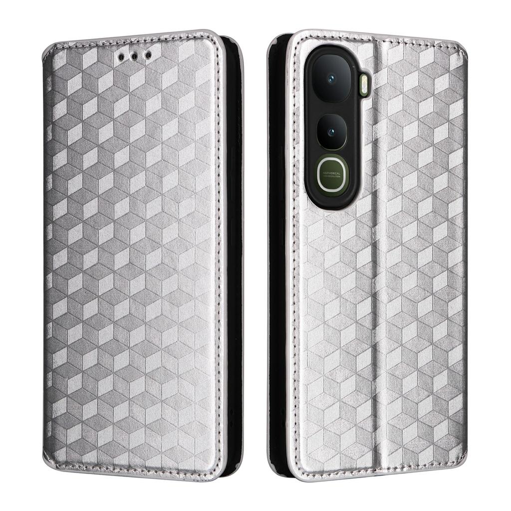 For Vivo Y400 5G/4G Case Wallet Rhombus Imprinted Leather Phone Cover