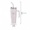 1100ml Large Capacity Stainless Steel Ice Tumbler Travel Thermos Cup with Straw&Handle Water Bottle Car Insulation Coffee Cup