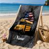 Custom Name Beach Towel School Bus Adventure Microfiber Beach Towel, Lightweight for Summer Travel, Swimming Pool Fan Birthday Gift