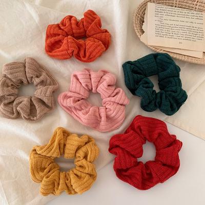 Winter Simple Plush Scrunchies Women Girls Elastic Hair Rubber Bands Accessories Tie Hair Ring Rope Headdress Headwear Ornament