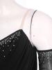 Womens Sparkling Tassel Dancewear Mesh Draped Leotard Rhinestone Fringed Bodysuit Adjustable Strap Gymnastics Outfit