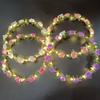 Adjustable LED Light Headband Rose Flower Flowers Garland Simulation Flower Wreath  Festival Wear