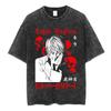 Anime Death Note Vintage Washed T Shirt Manga Yagami Light Misa Amane Graphic Tshirt Male Women Fashion Cotton Casual T Shirts