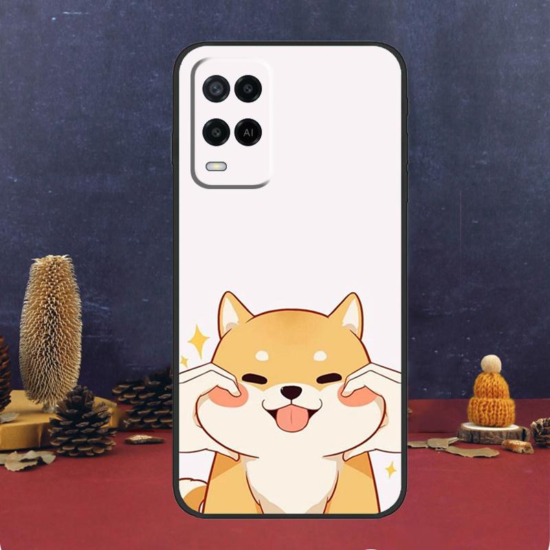 Cartoon Corgi Dog For OPPO A58 A78 A98 A15 A16 A17 A76 A96 A77 A52 A72 A5 A9 A79 A94 A74 A57S A53S A54S Case