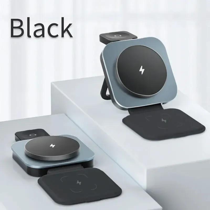 3 in 1 Foldable Magnetic Wireless Charger Stand For Magsafe iPhone 15 14 13 12 Apple Watch 8 7 Airpods Pro Fast Charging Station