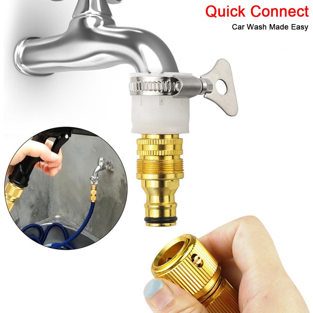 15-23mm Faucet Tap Connector Aluminum Alloy Garden Water Hose Pipe Fitting Faucet Adapter for Car Washing Watering Flowers