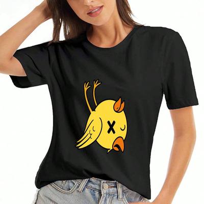 Upside Down Chick Unisex Cotton T Shirt, Premium Quality Print, Durable, Casual Fashion, Funny Dead Bird Tee, Cartoon Graphic Top, Unique Design For ,