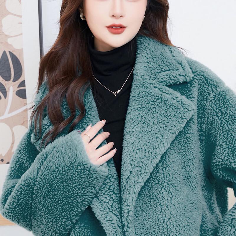 Kaiser Women's Sheep Shearling Lapel Fur Coat