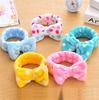Cute Face Washing Girls Polka Dot Plush Elastic Hairband Cheap Soft Big Bow Dot Spa Headband