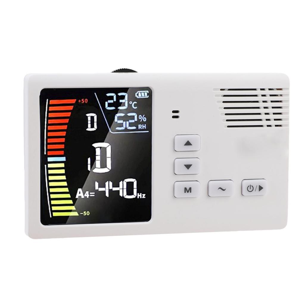 Metronome Tuner Rechargeable LED Display 3 In 1 Digital Tuner Tone Generator for Guzheng Guqin Erhu Pipa White
