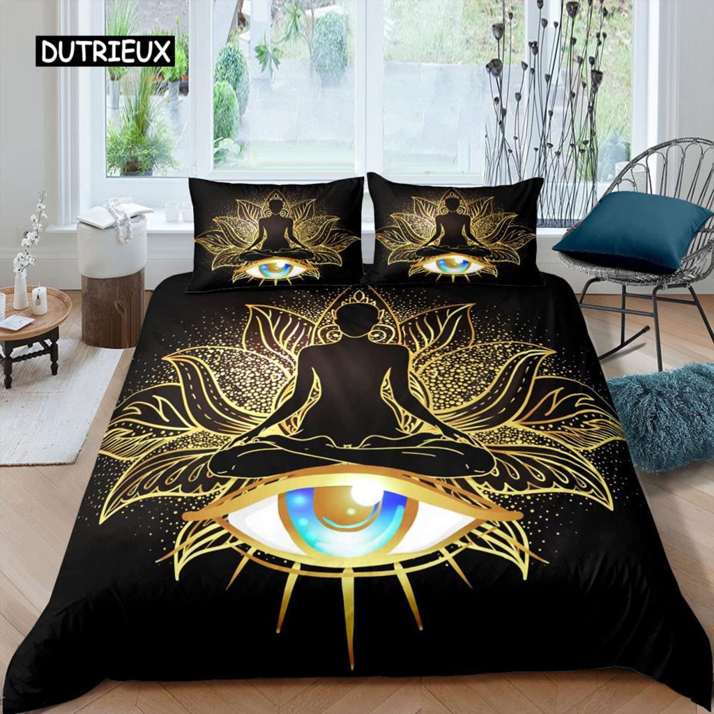 Indian Hand Hamsa Duvet Cover Polyester Galaxy Bedding Set Boho Chic Style Comforter Cover for Teen Adult Double Queen King Size
