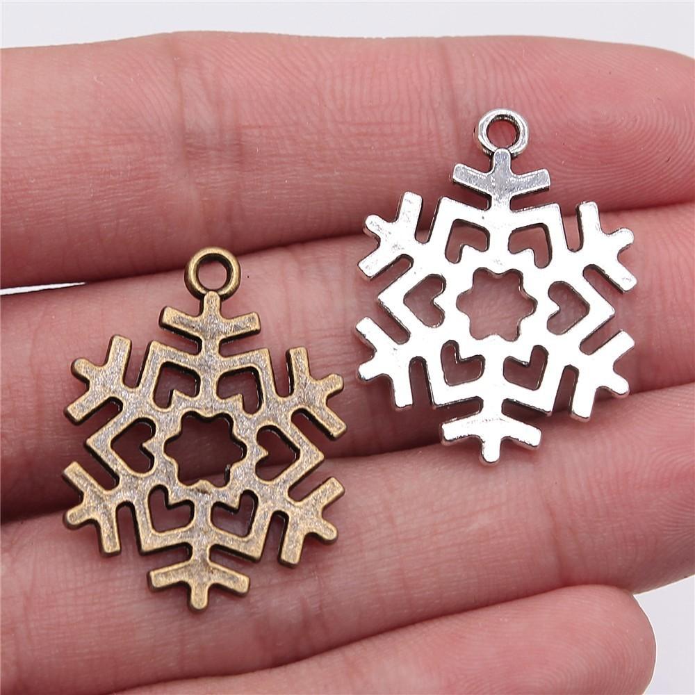 Snowmen Charms Snowflake Pendants For Winter Christmas Themed Jewelry