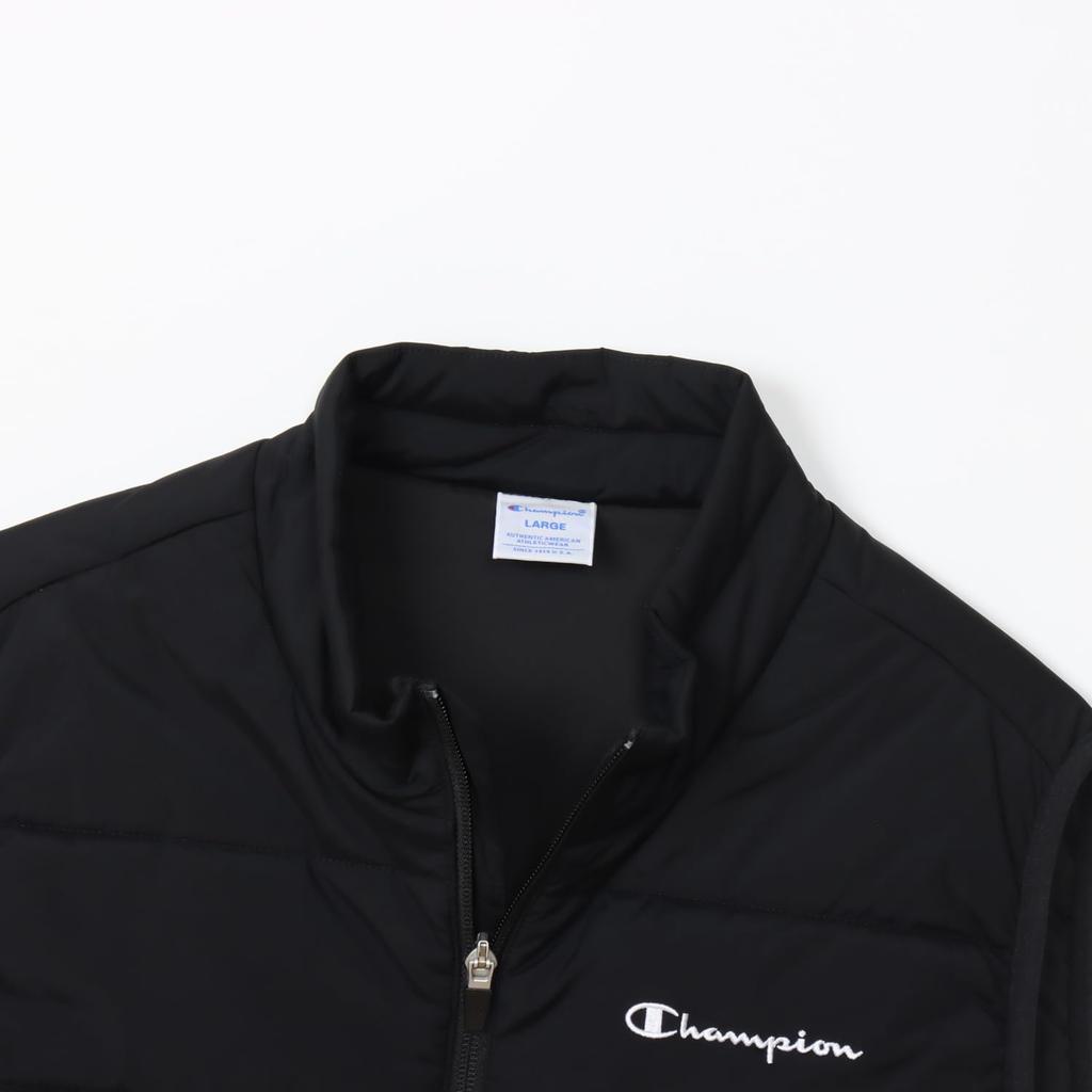 Jacket Stretch Thermal Windproof Water Repellent Script Logo Zip Vest Golf Black [Champion] Men's C3-AG604