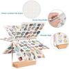 Pin Display Organizer Brooch Pin Holder Felt Pin Storage Pages Pin Collection Storage Calendar 6 Pages with Wooden Stand for Desktop Display