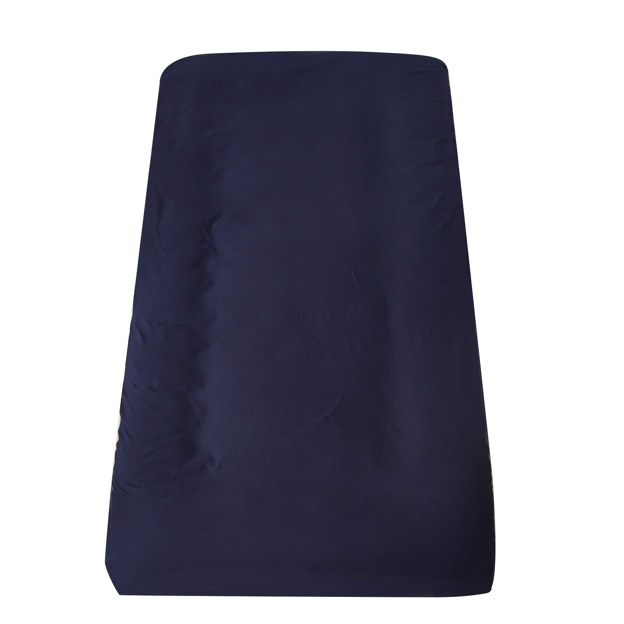 

Single Futon Cover, One-Touch Sheet, Navy, Solid Color, Washable, Dust Mite Resistant, Breathable, Moisture-Wicking, Soft Fitted Sheet