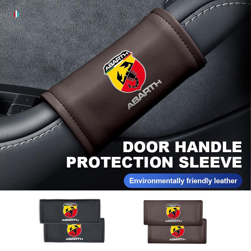 Car Door Pull Handle Cover Non-slip Leather Protective Case For Abarth Freemont Strada 500x Grande Punto Ducato Stilo Palio