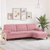 3 Seater Sofa with Footstool Pink 210 cm Velvet