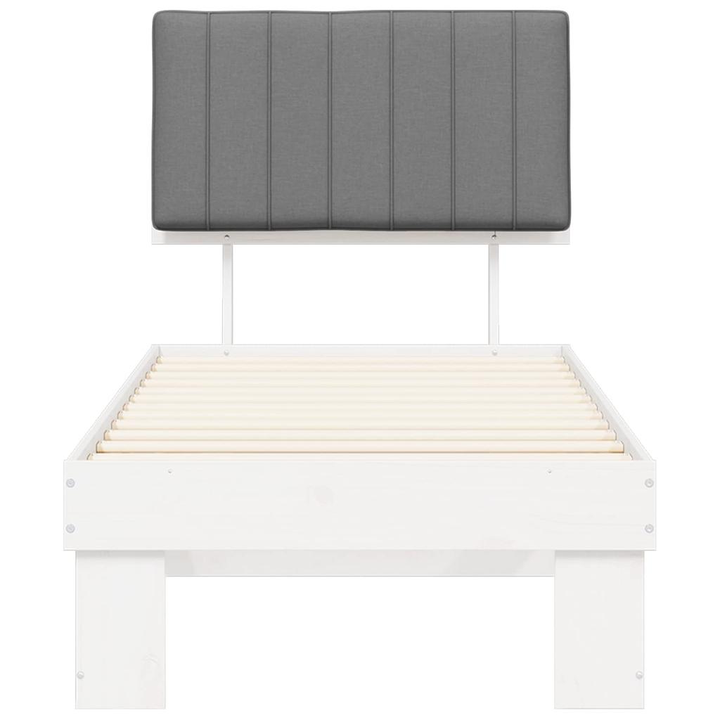 Bed Frame with Upholstered Headboard Light Grey 75 x 190 cm