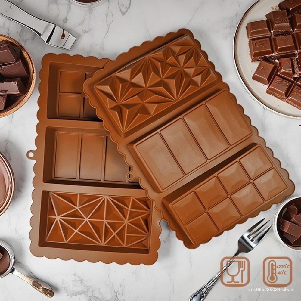 3-in-1 Silicone Chocolate Bar Mold Dubai Candy Bar Break Apart Molds for Baking DIY Gifts Professional Dessert Making