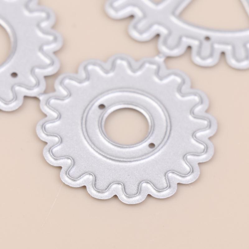 2Pcs Steampunk Gear Metal Cutting Dies For Scrapbooking Diy Clipart Photo Decoration Papercraft Cutter Die Mold Metal Stencil