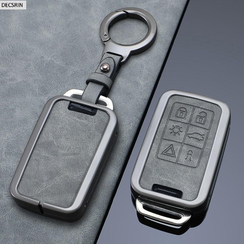 5/6 Buttons Zinc Alloy+ Leather Car Remote Key Case Cover Protection Holder Shell Key Fob for Volvo XC60 V60 S60 S80 XC70 V40
