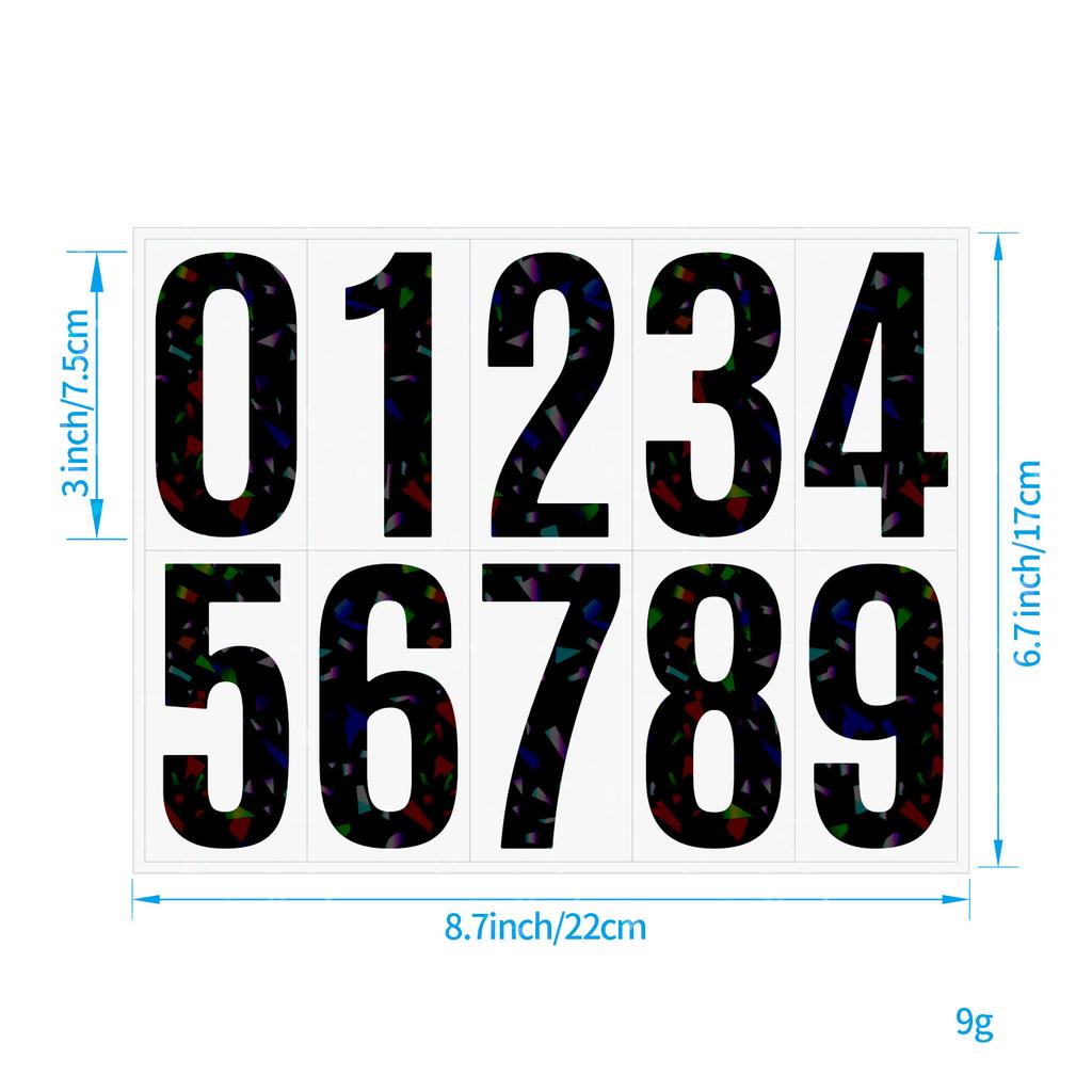 3-inch Letter Sticker Flash Easy To Identify Mailbox Door Number Classification Identification Number Sticker
