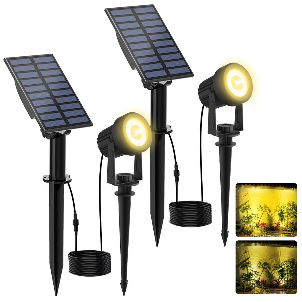 Super 2PCS Bright Solar Spotlight Solar LED Light Outdoor IP65 Waterproof 3000K6000K Solar Lamp For Garden Decor Solar Light