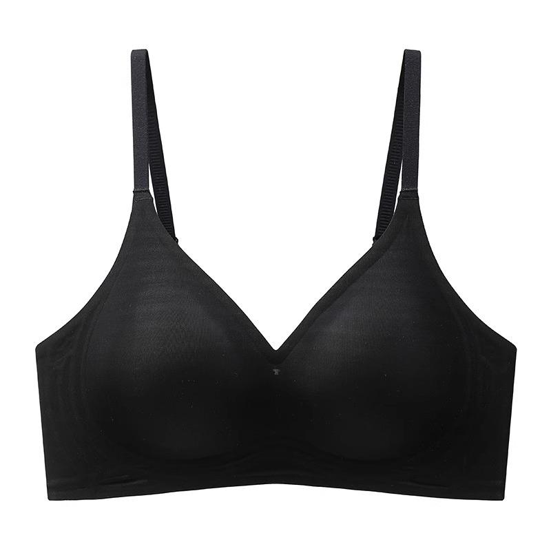 Langsha Underwear Women's Summer Thin Ice Silk Breathable and Seamless Small Breasts Gather Bras Without Steel Rings