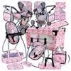 Poussette pour Poupées 3 en 1 Lit Berceau Chaise Haute Linge de Lit Sac Table à Langer Ensemble XXL