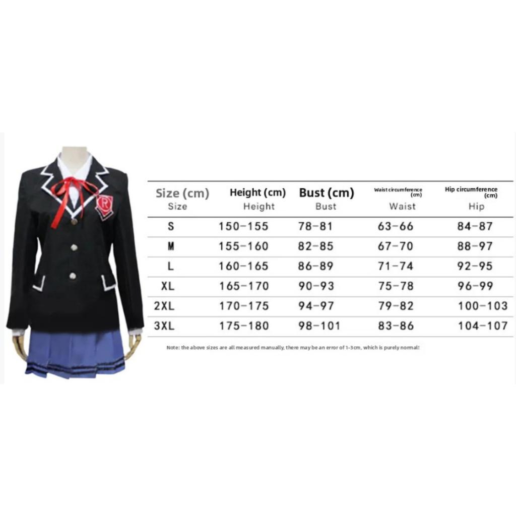Date A Live Kurumi/Tohka/Yoshino Cosplay Costume Anime Role Play Outfit for Halloween Carnival