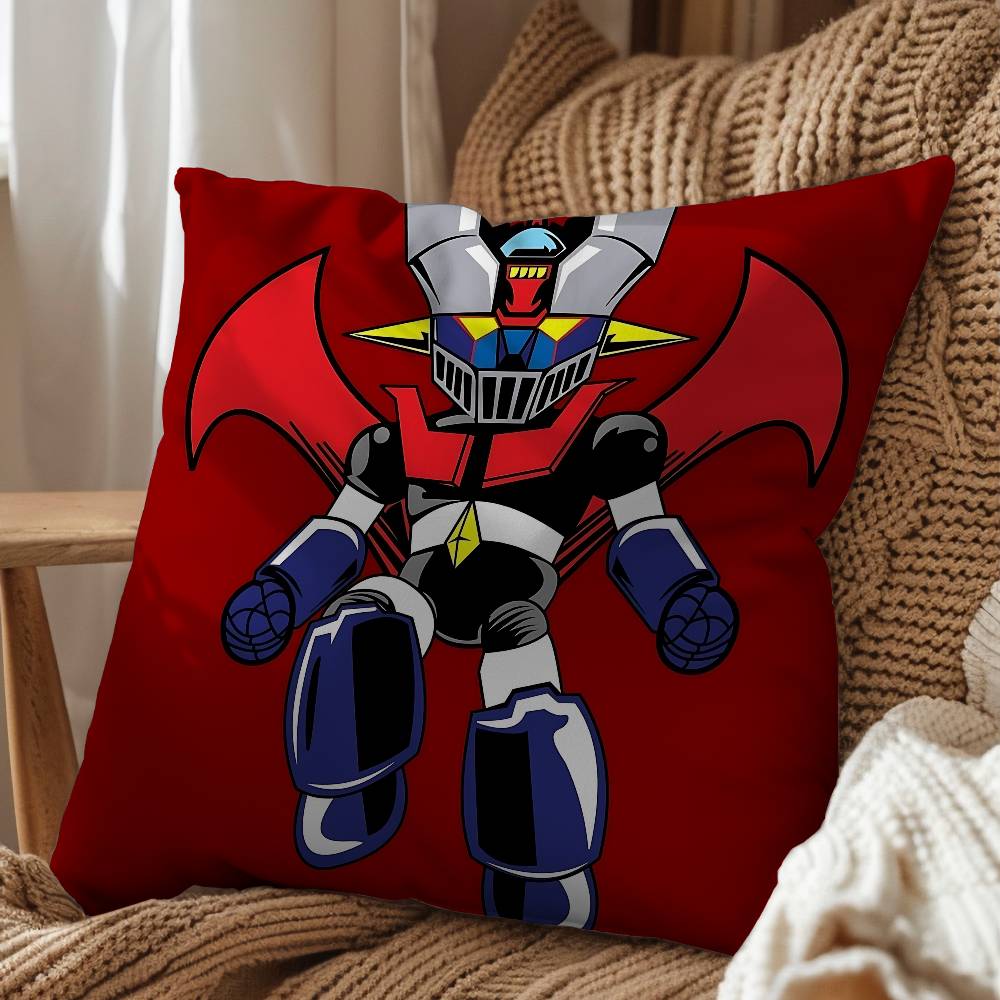 cartoon Rocket Punch Mazinger Z Cushion Cover Suitable For Sofa Car Bedroom Office Cushions Decorative Pillow Case