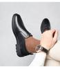 First layer cowhide men's business casual leather shoes 2026 new men's genuine leather one foot pedal all black soft sole official shoes